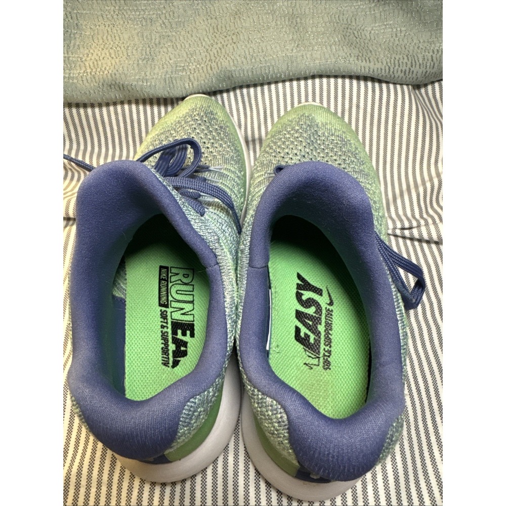 Nike Lunarepic Low Flyknit 2 Running Shoes Electro Green Blue Moon Size 9 - Picture 5 of 9